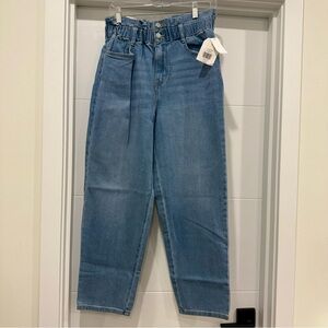Wonderly Paperbag Waist Denim Pants elastic waist